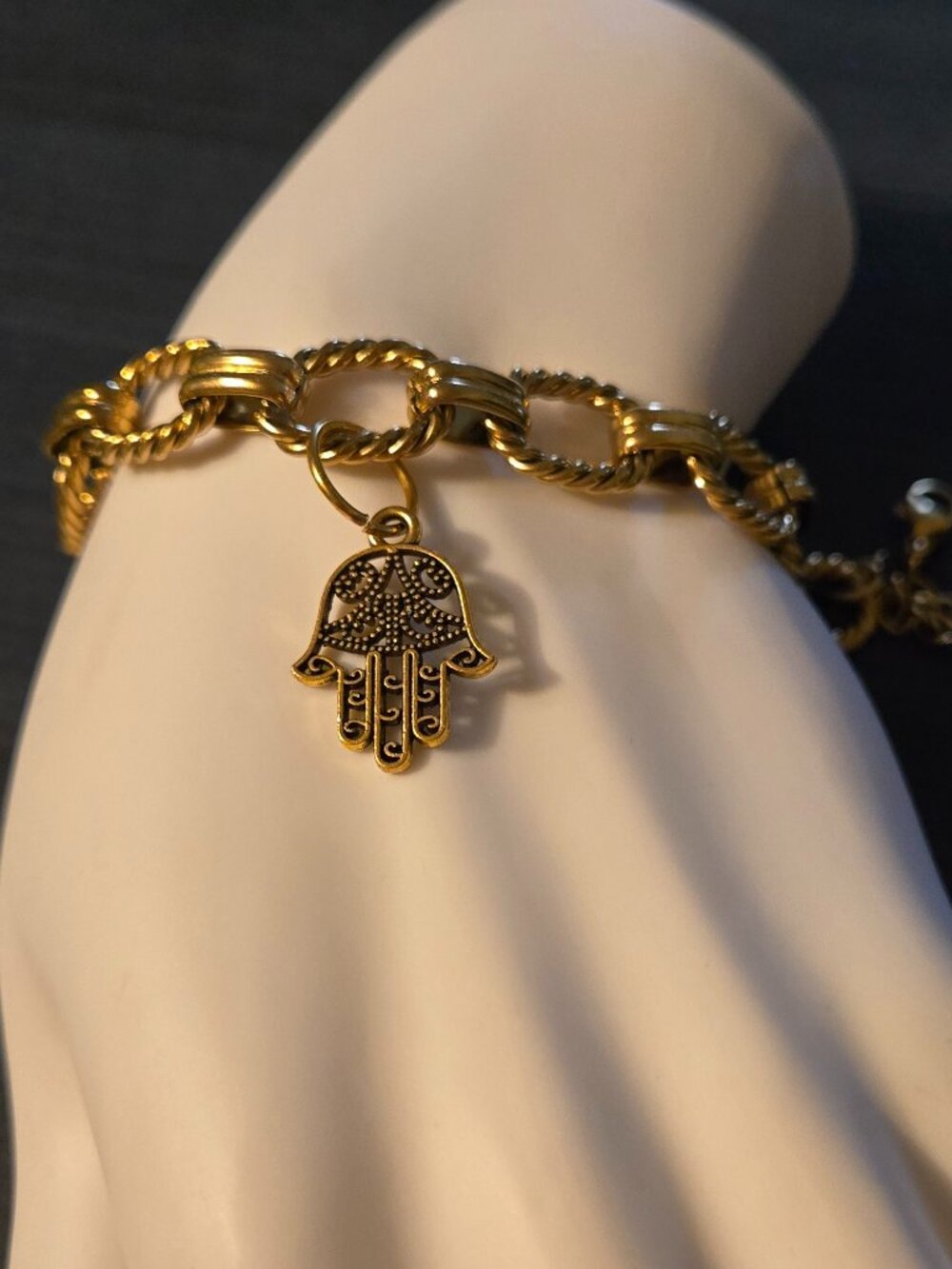 Gold Chunky Chain Link Bracelet Stainless Steel with Free charm